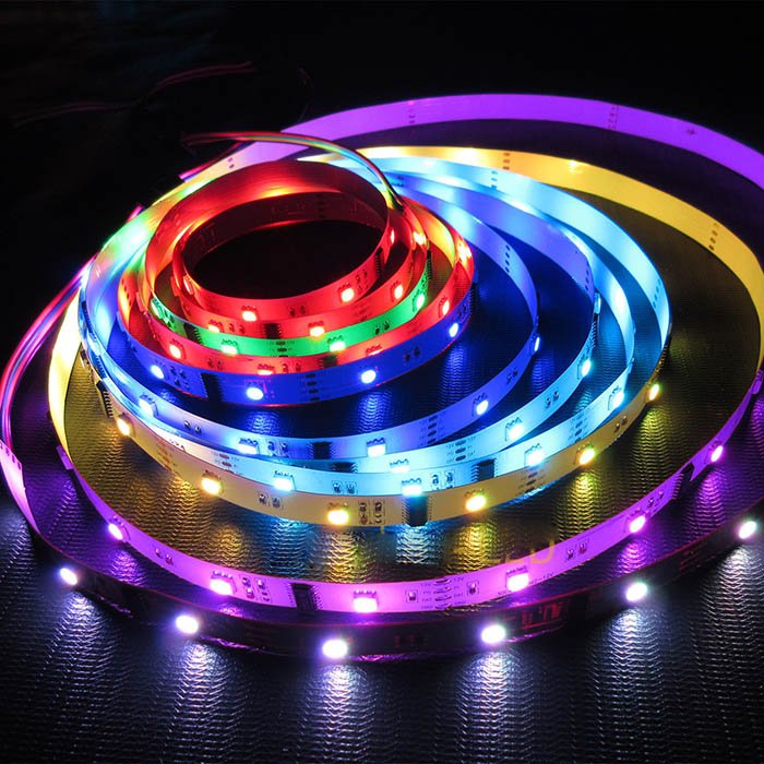 DMX512 RGB DC12V 150 LEDs Digital LED Strip Light with Built-in 485 Programmable Parallel Signal Breakpoint Resume, Matrix Control,16.4feet/roll DMX512 RGB DC12V 150 LEDs Digital LED Strip Light with Built-in 485 Programmable Parallel Signal Breakpoint Resume, Matrix Control,16.4feet/roll